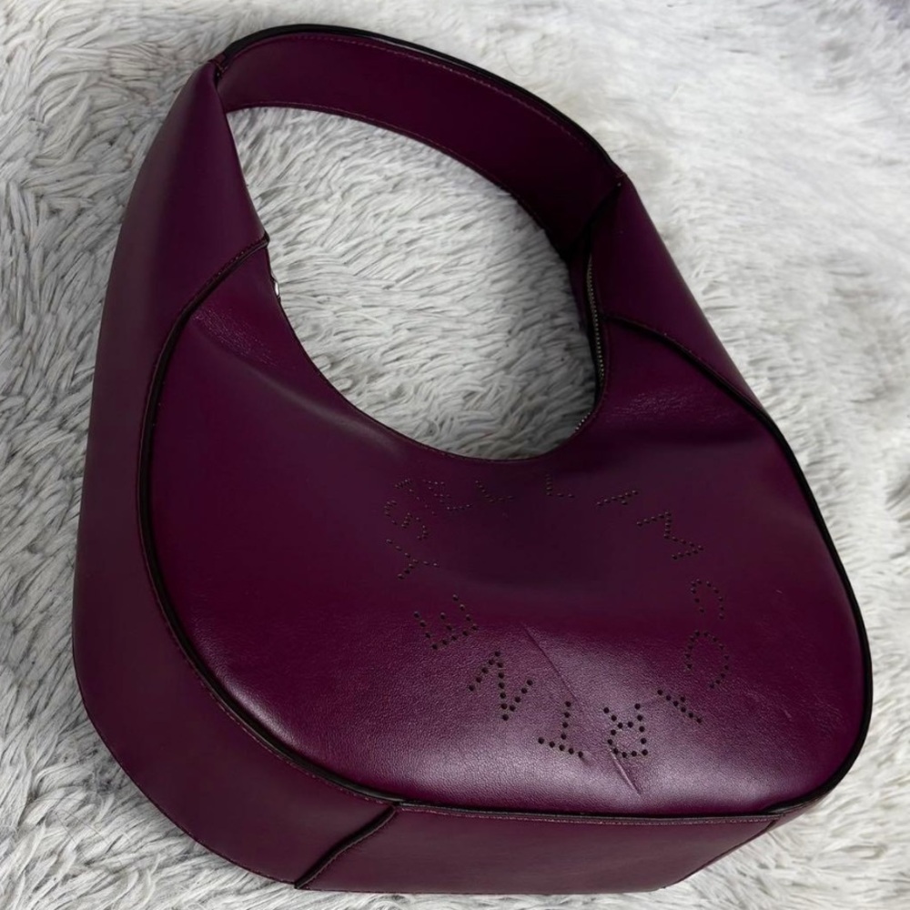 Stella McCartney Plum Crescent Hobo Shoulder Bag - Picture 4 of 11